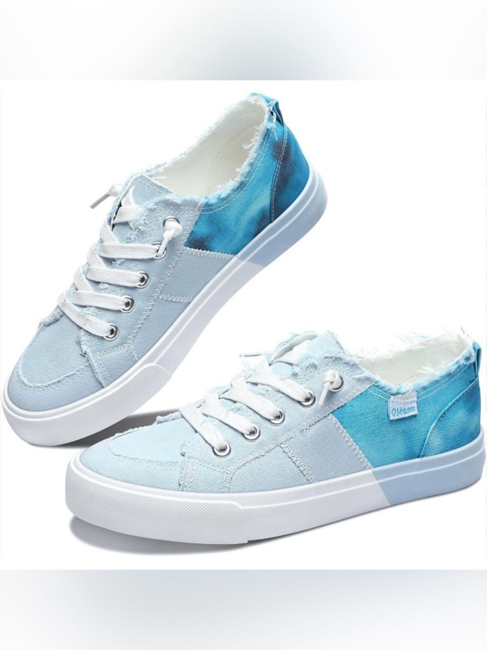 OBTAOM Tie Dye Blue Fashion Slip On Sneakers Shoes 8